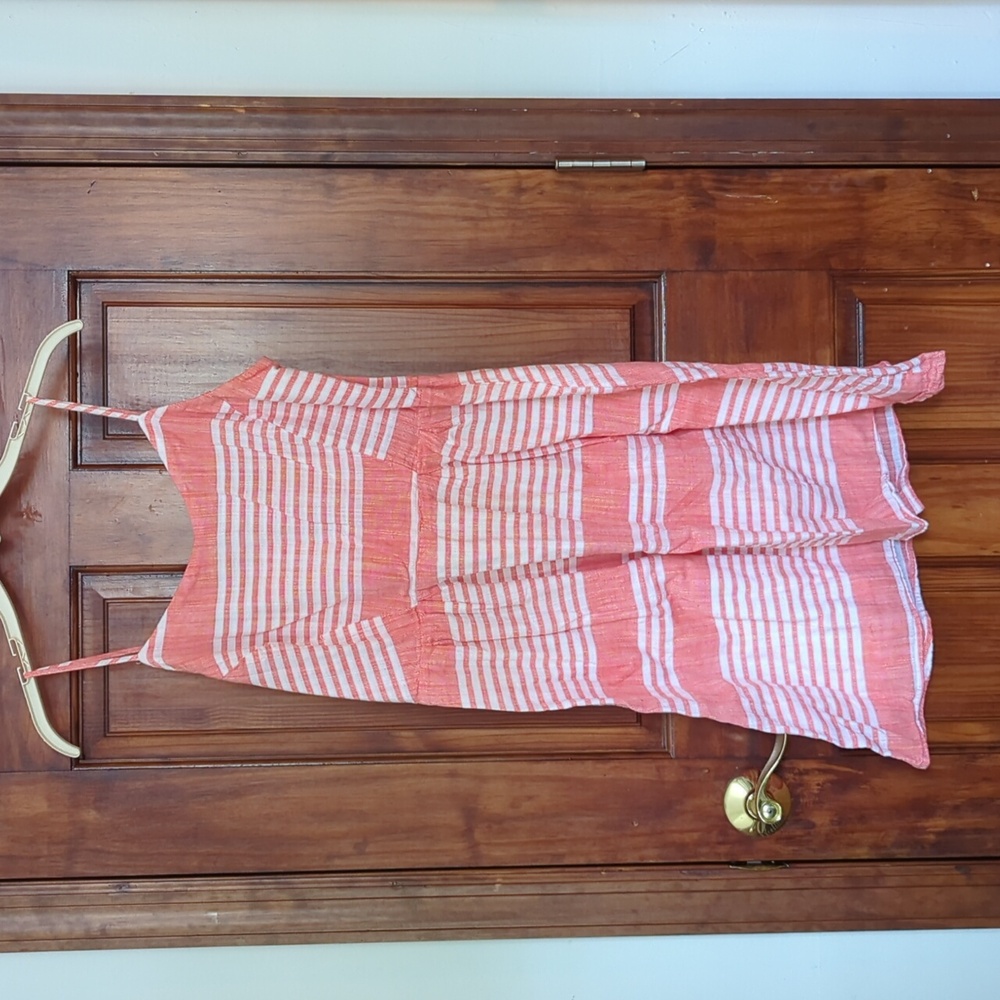 Coral linen sundress